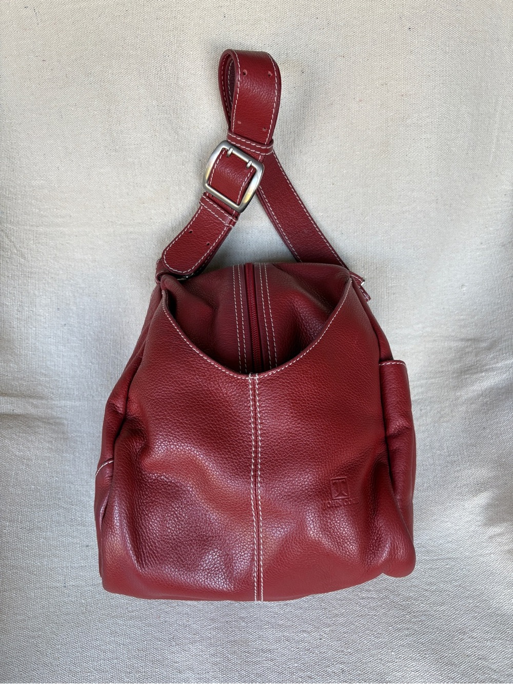 John Cole Red Leather Shoulder Bag - Women Bags